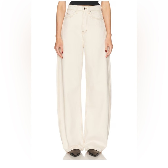 GRLFRND Denim - GRLFRND Austen High Rise Curve Jeans Cream Straight Leg denim pants FWRD 32